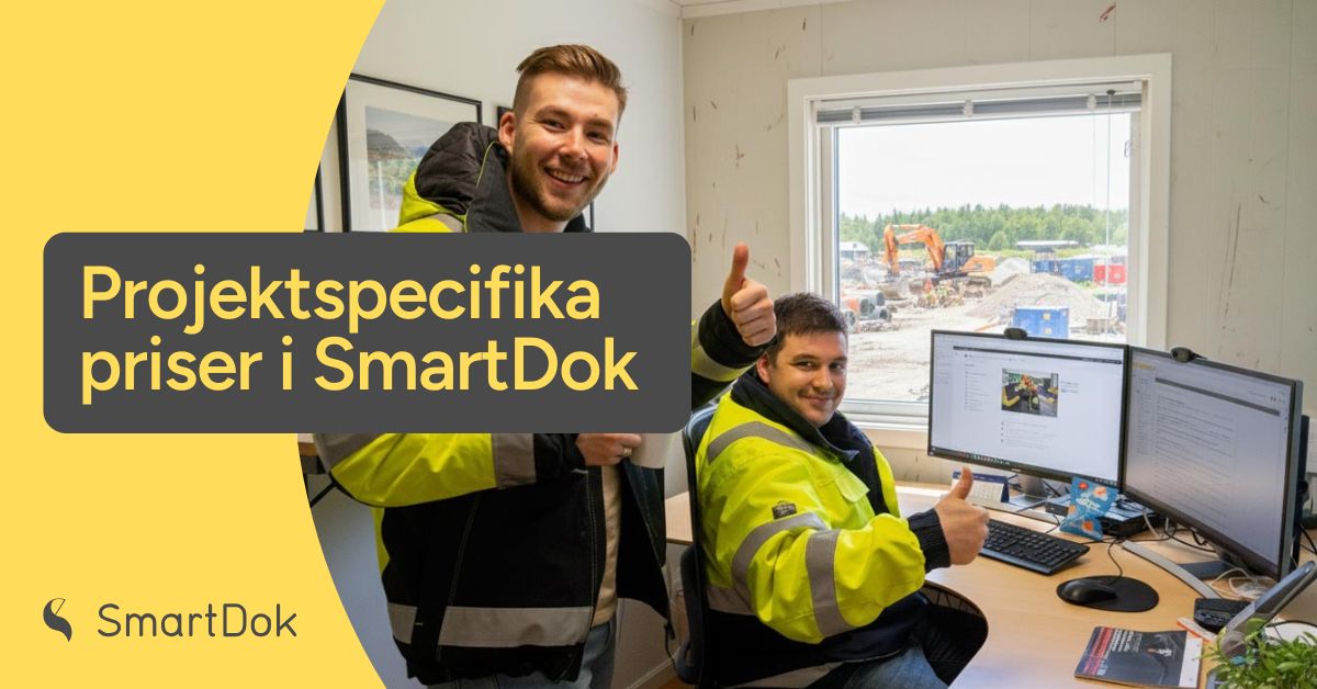 Featurefoto projektspecifika priser i SmartDok