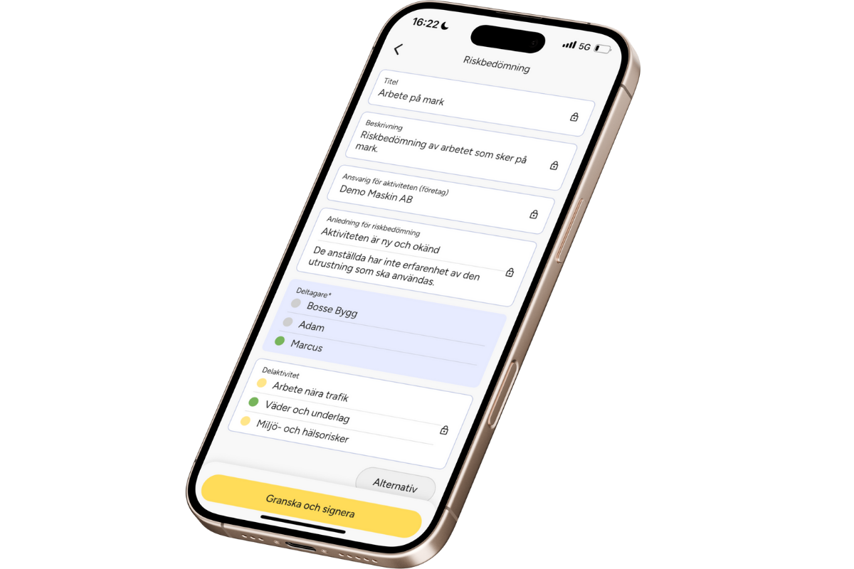 Rapportera en riskbedömning i SmartDok