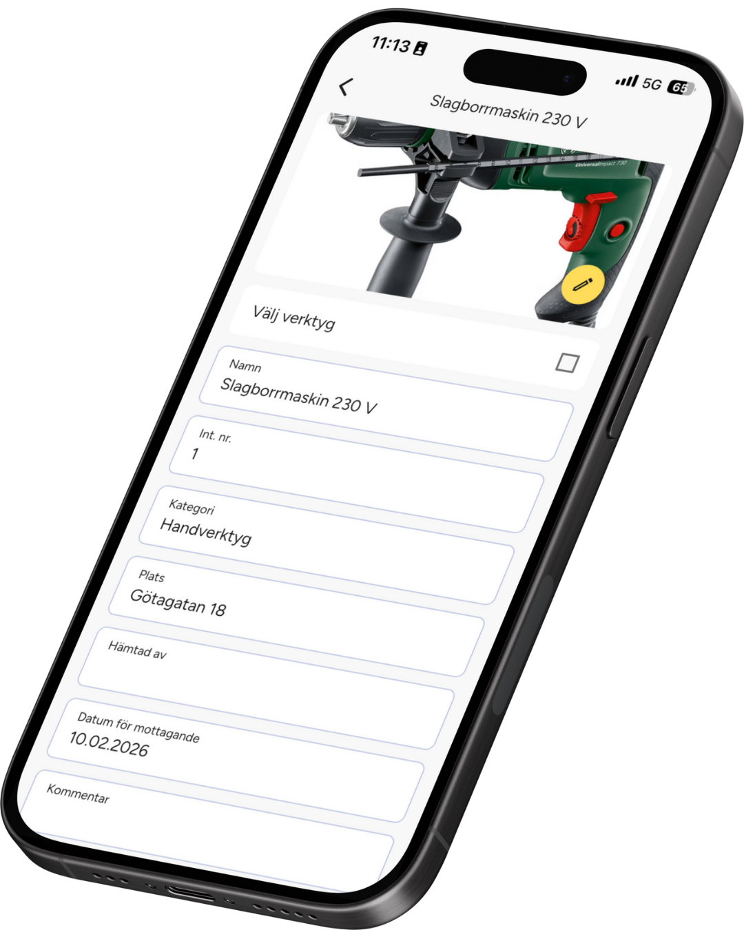 Se verktygen i appen