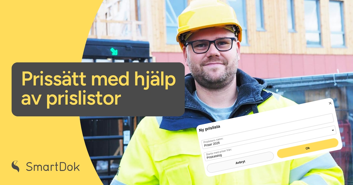 Prissätt projekten med prislistor