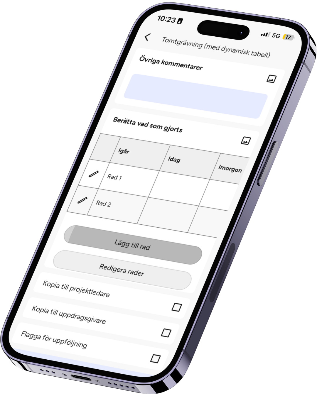 Dynamisk tabell app Dynamisk tabell app