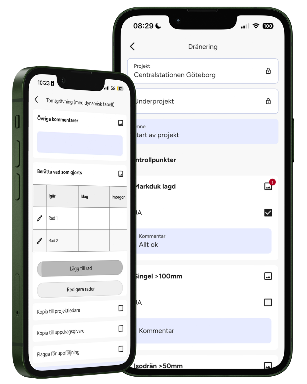 Egenkontroller i SmartDoks app