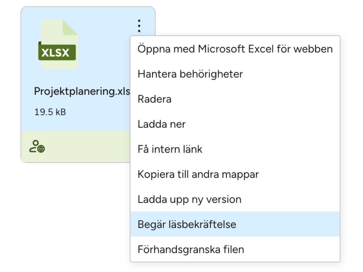 Läsbekräftelse på dokument Läsbekräftelse på dokument