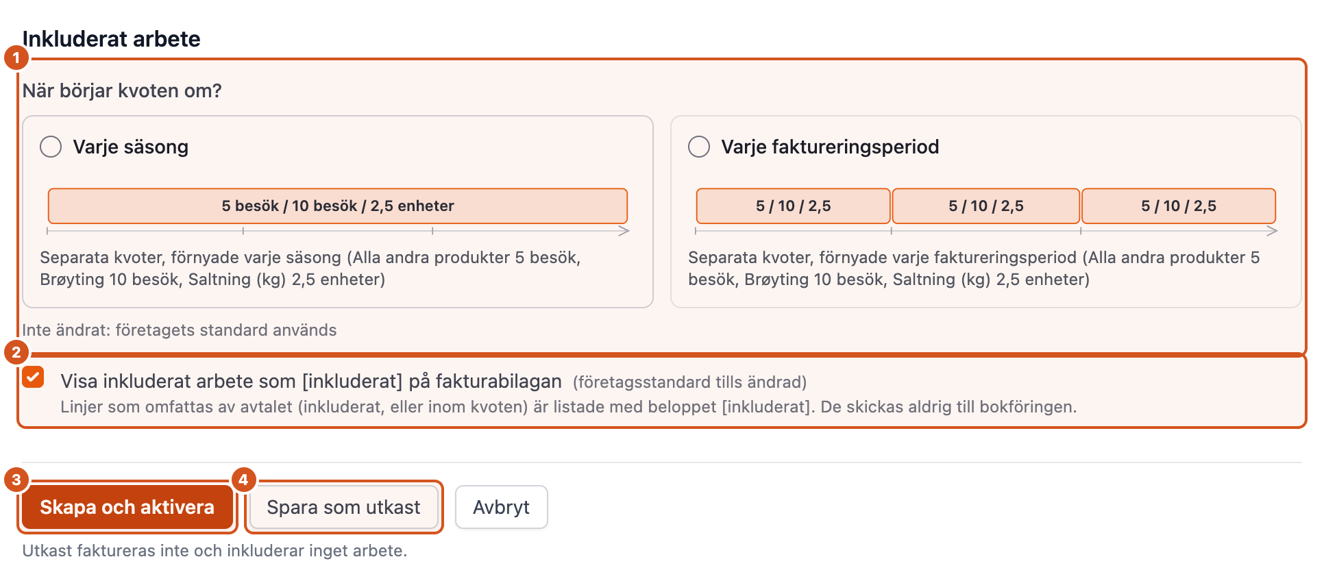 avtal för säsong kvot autoreg